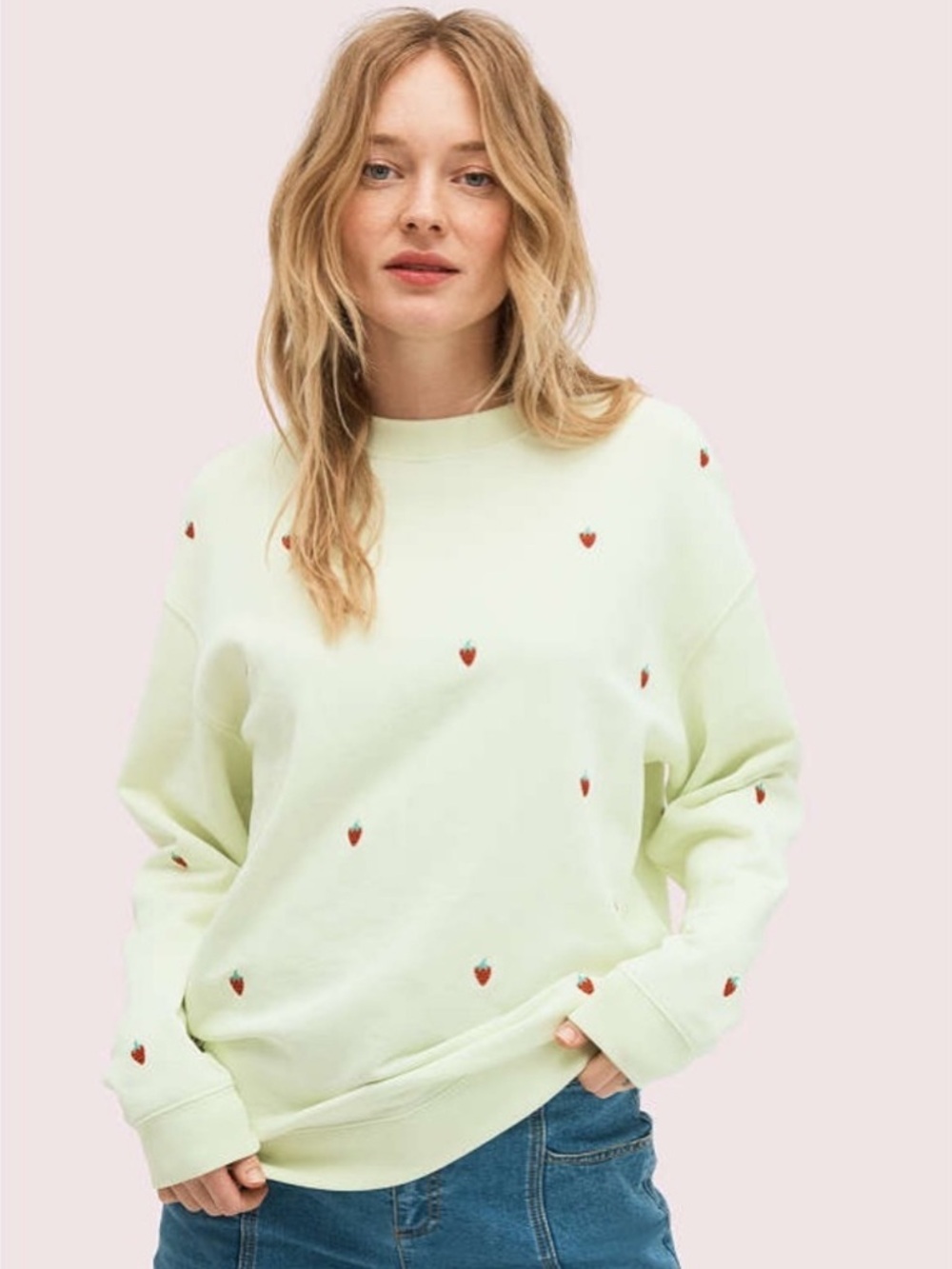 Kate spade keepsake korner embroidered berry sweatshirt